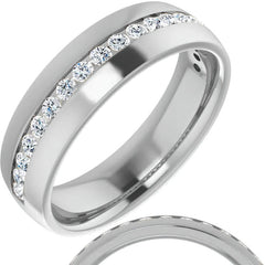 2mm/0.57ct Round Channel Set Moissanite Mens Band