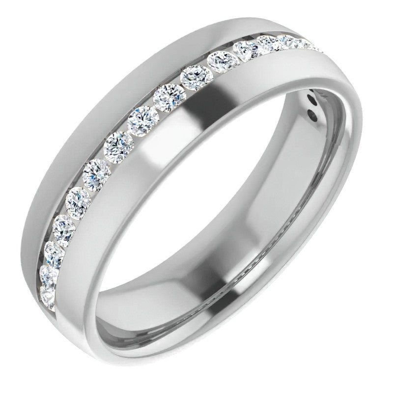 2mm/0.57ct Round Channel Set Moissanite Mens Band