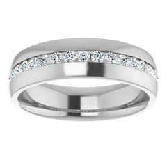 2mm/0.57ct Round Channel Set Moissanite Mens Band