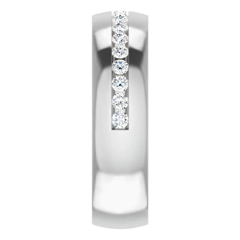 2mm/0.57ct Round Channel Set Moissanite Mens Band
