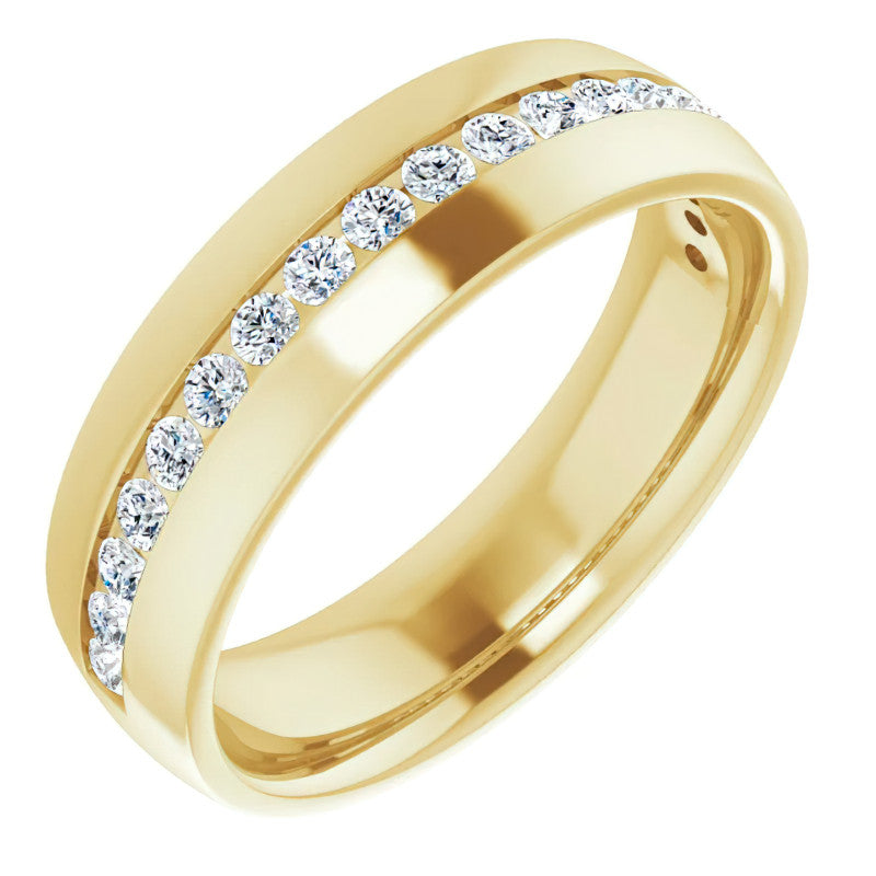 2mm/0.57ct Round Channel Set Moissanite Mens Band