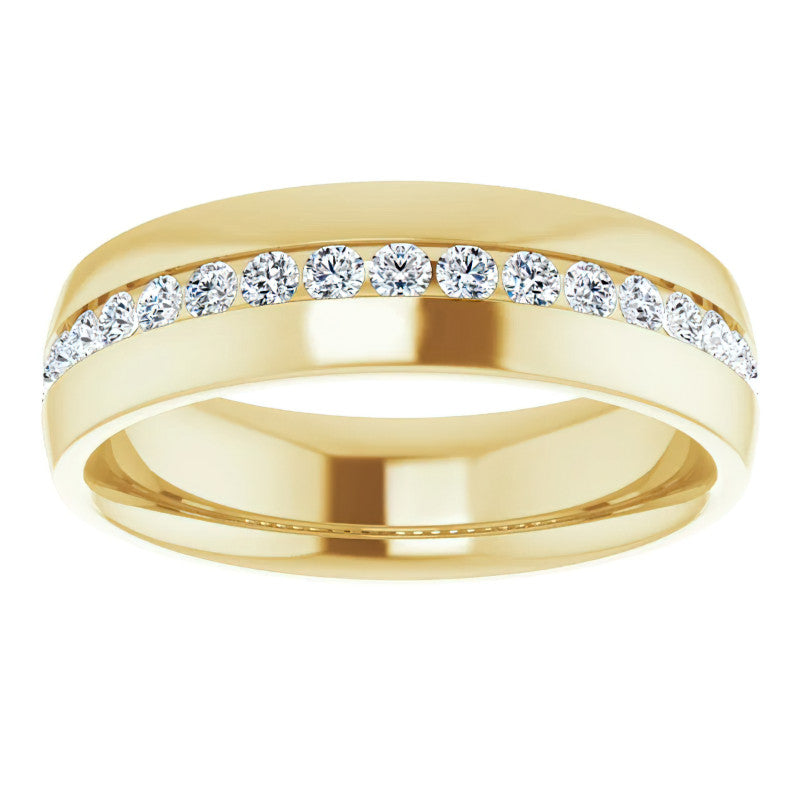 2mm/0.57ct Round Channel Set Moissanite Mens Band