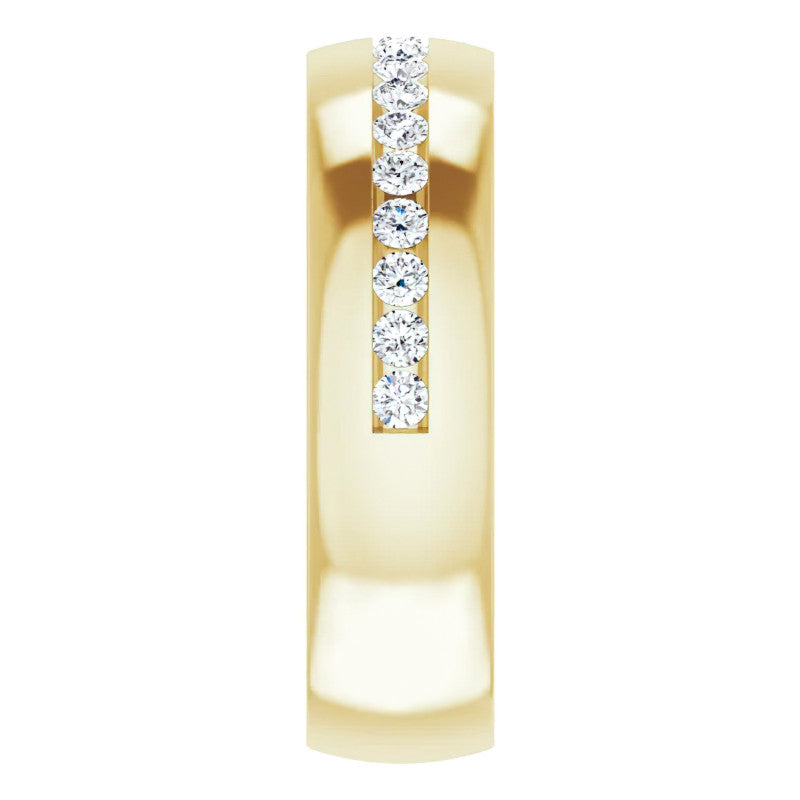 2mm/0.57ct Round Channel Set Moissanite Mens Band