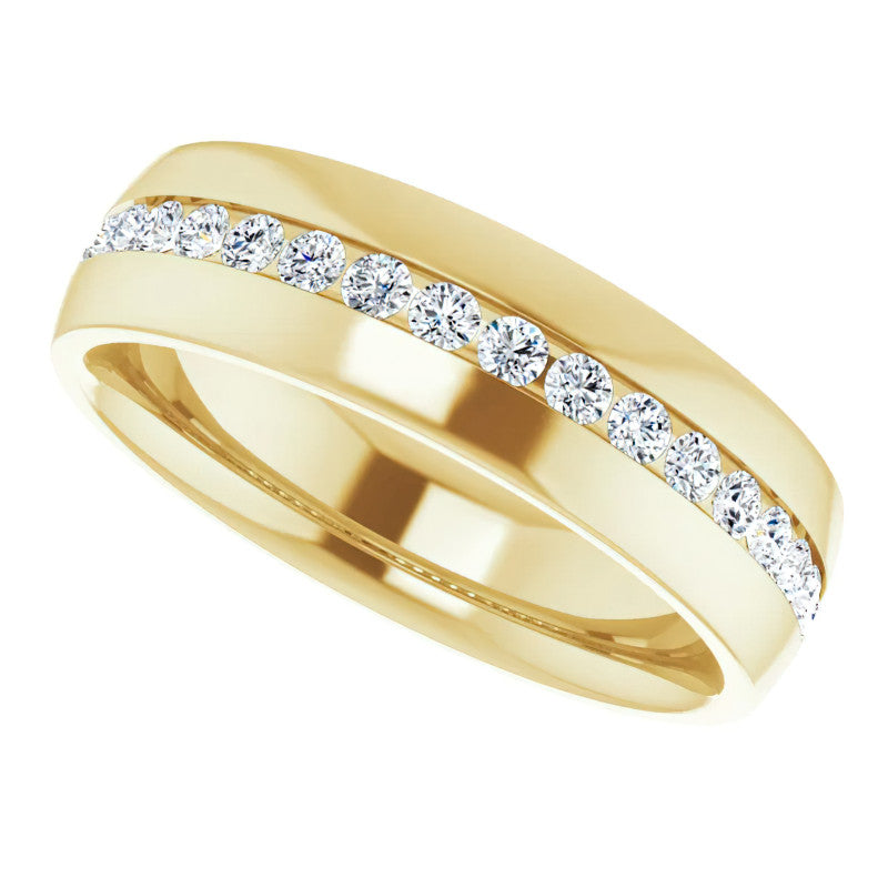 2mm/0.57ct Round Channel Set Moissanite Mens Band