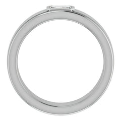 5x3/0.27ct Emerald Bezel Set Moissanite Mens Ring