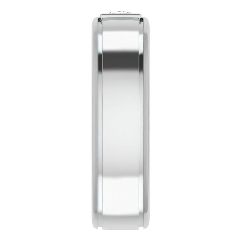 3.5mm/0.27ct Princess Bezel Set Moissanite Mens Ring