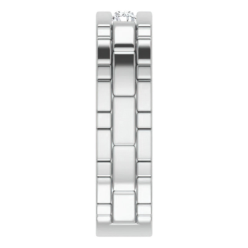 3mm/0.30ct Patterned Moissanite Mens Ring