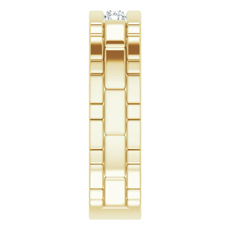 3mm/0.30ct Patterned Moissanite Mens Ring