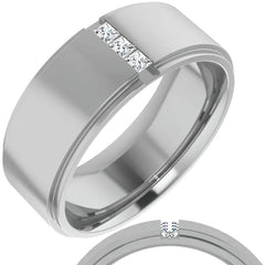 2mm/0.36ct Princess Channel Set Moissanite Mens Ring