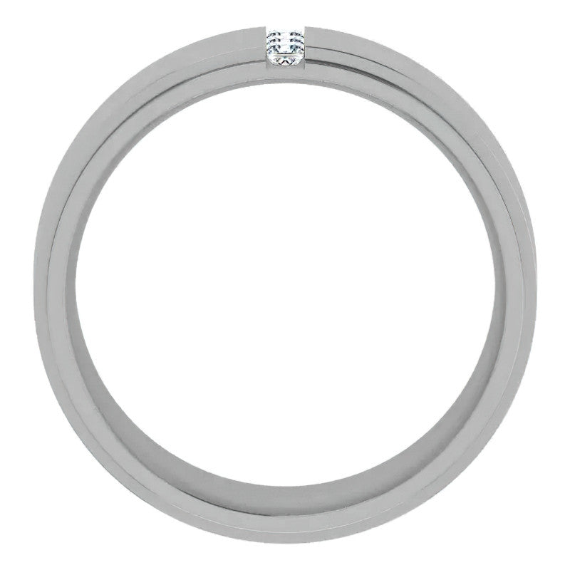 2mm/0.36ct Princess Channel Set Moissanite Mens Ring