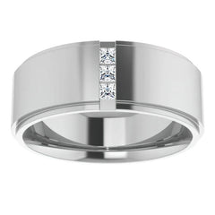 2mm/0.36ct Princess Channel Set Moissanite Mens Ring