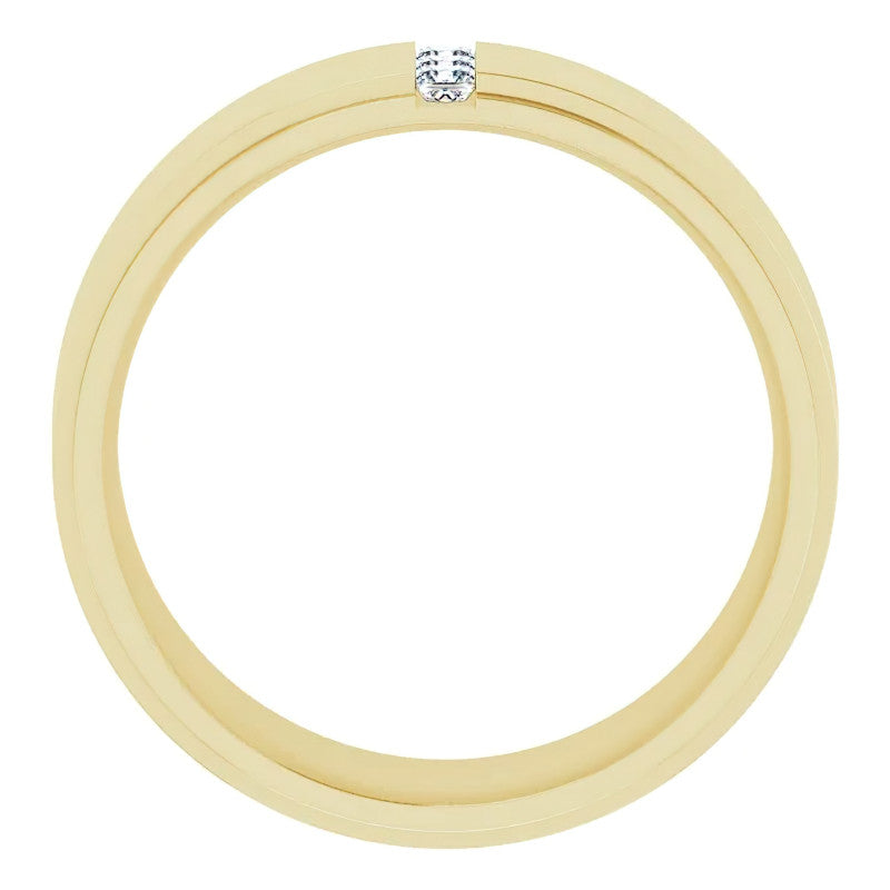 2mm/0.36ct Princess Channel Set Moissanite Mens Ring