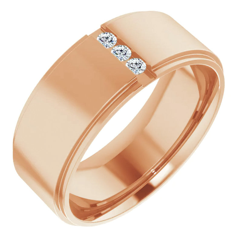 2mm/0.09ct Round Channel Set Moissanite Mens Ring