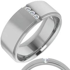 2mm/0.09ct Round Channel Set Moissanite Mens Ring
