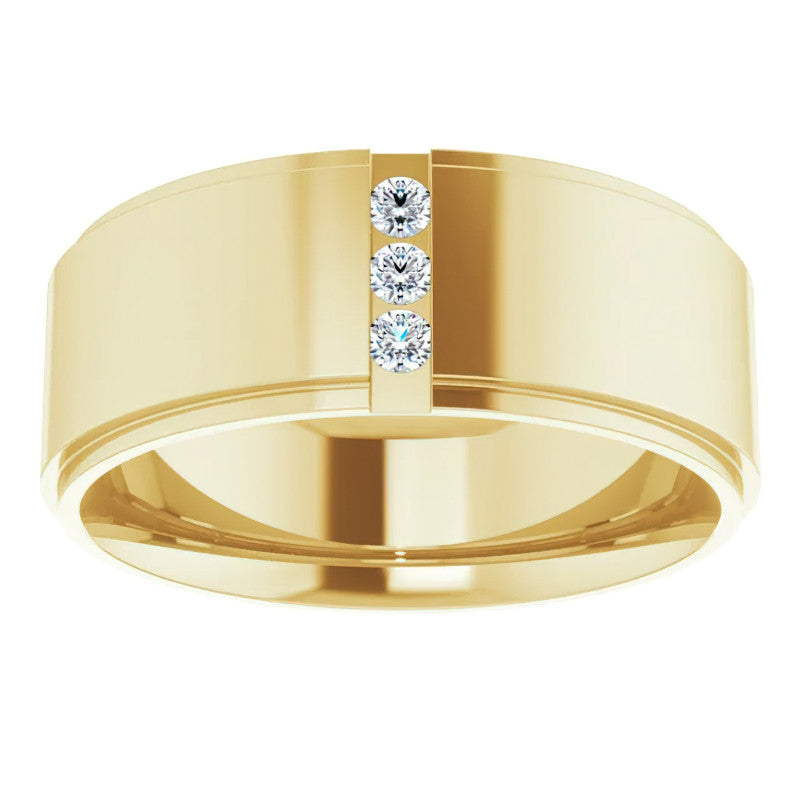 2mm/0.09ct Round Channel Set Moissanite Mens Ring
