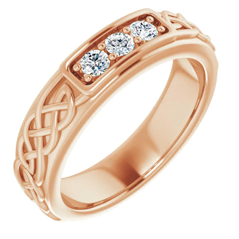 2.5mm/0.18ct Celtic Knot Moissanite Mens Ring