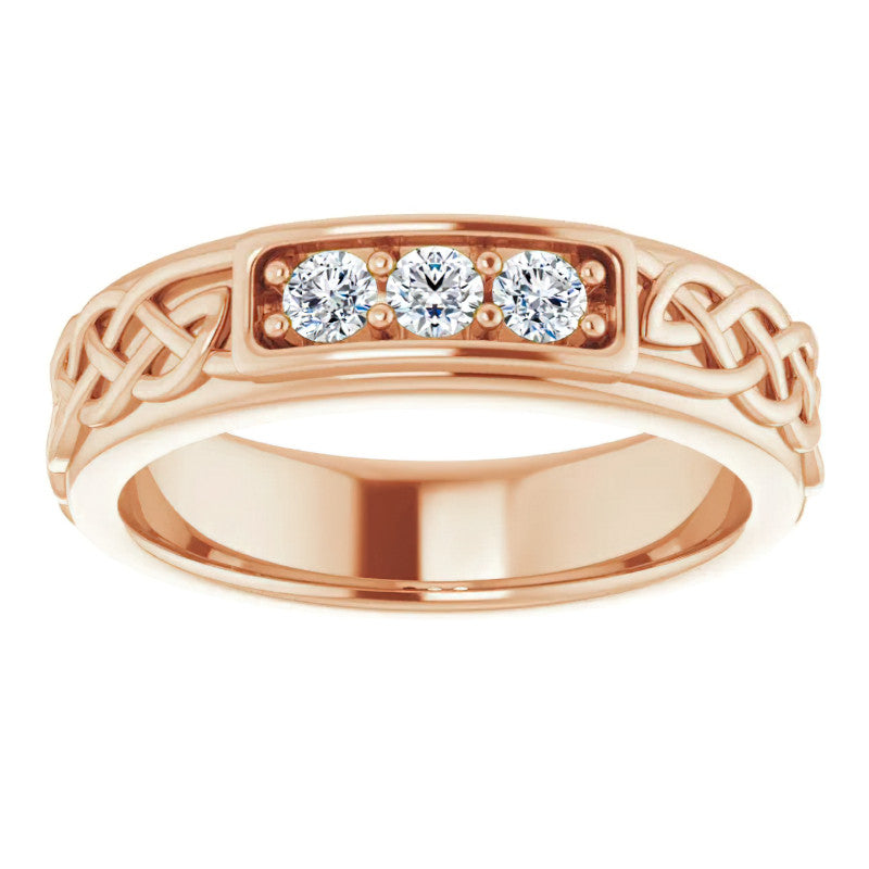 2.5mm/0.18ct Celtic Knot Moissanite Mens Ring