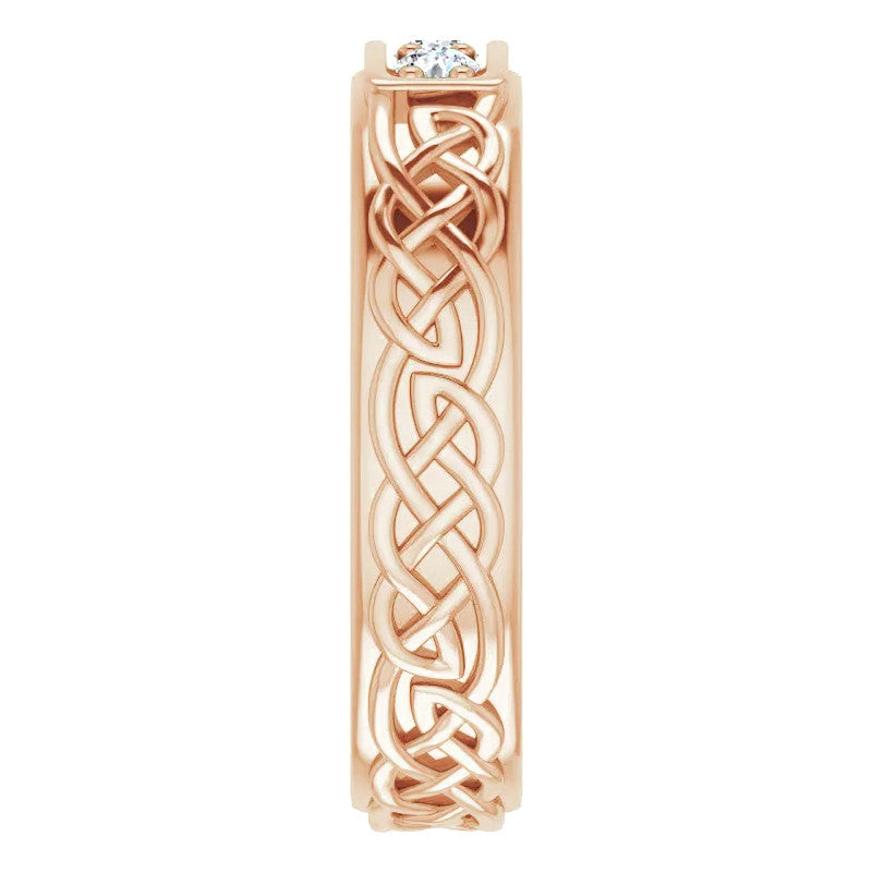 2.5mm/0.18ct Celtic Knot Moissanite Mens Ring