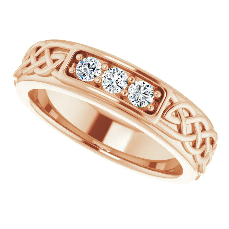 2.5mm/0.18ct Celtic Knot Moissanite Mens Ring