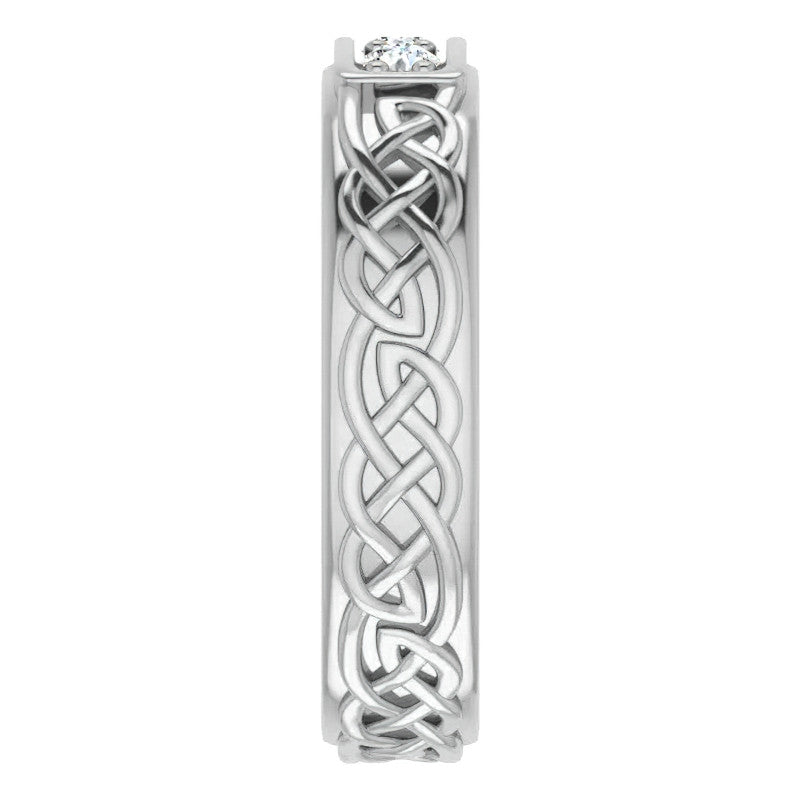 2.5mm/0.18ct Celtic Knot Moissanite Mens Ring