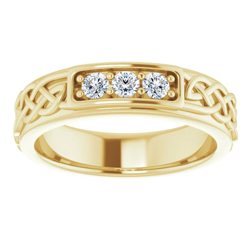 2.5mm/0.18ct Celtic Knot Moissanite Mens Ring