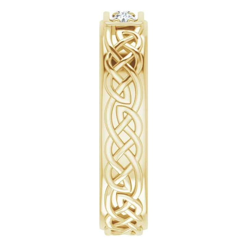 2.5mm/0.18ct Celtic Knot Moissanite Mens Ring