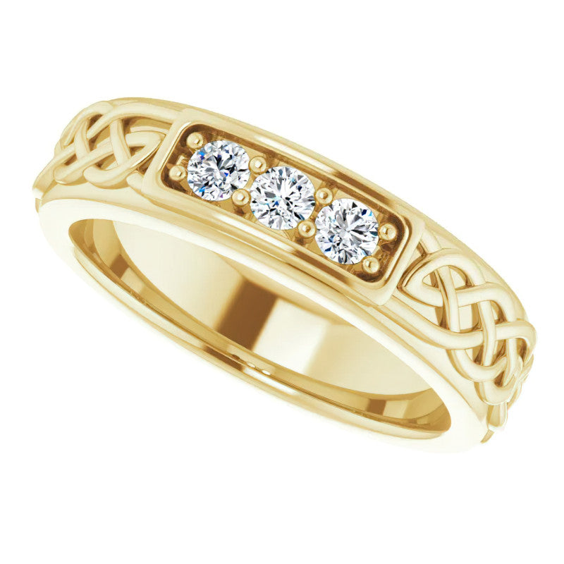 2.5mm/0.18ct Celtic Knot Moissanite Mens Ring