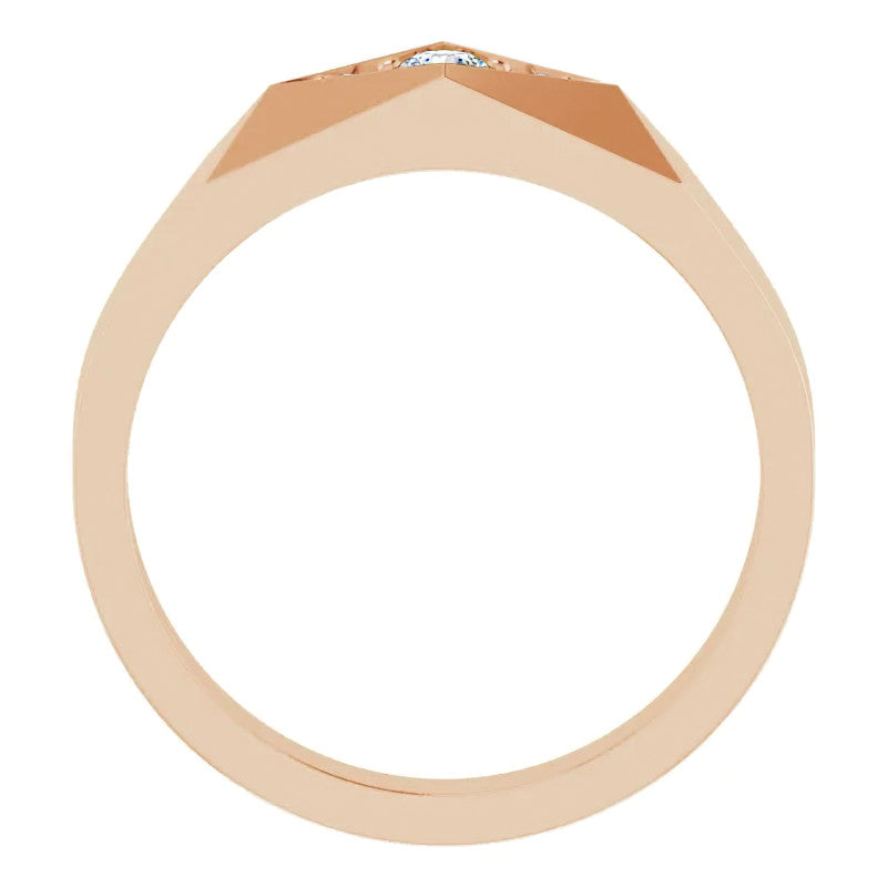 0.13ct Geometric Moissanite Mens Ring