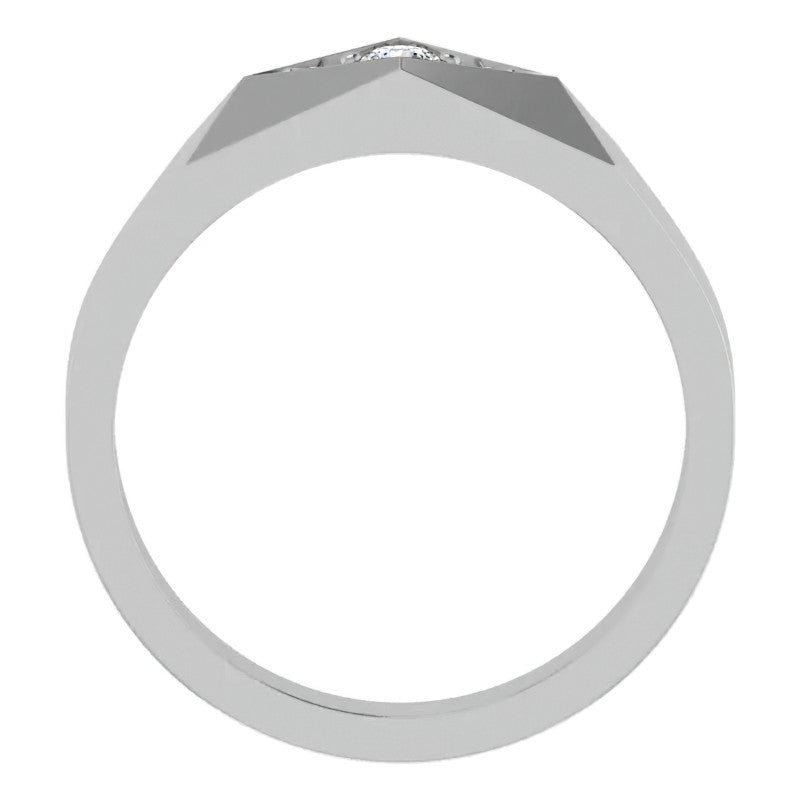 0.13ct Geometric Moissanite Mens Ring