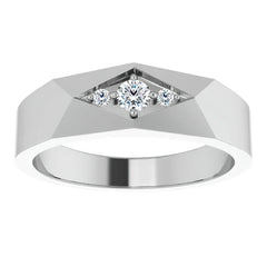 0.13ct Geometric Moissanite Mens Ring