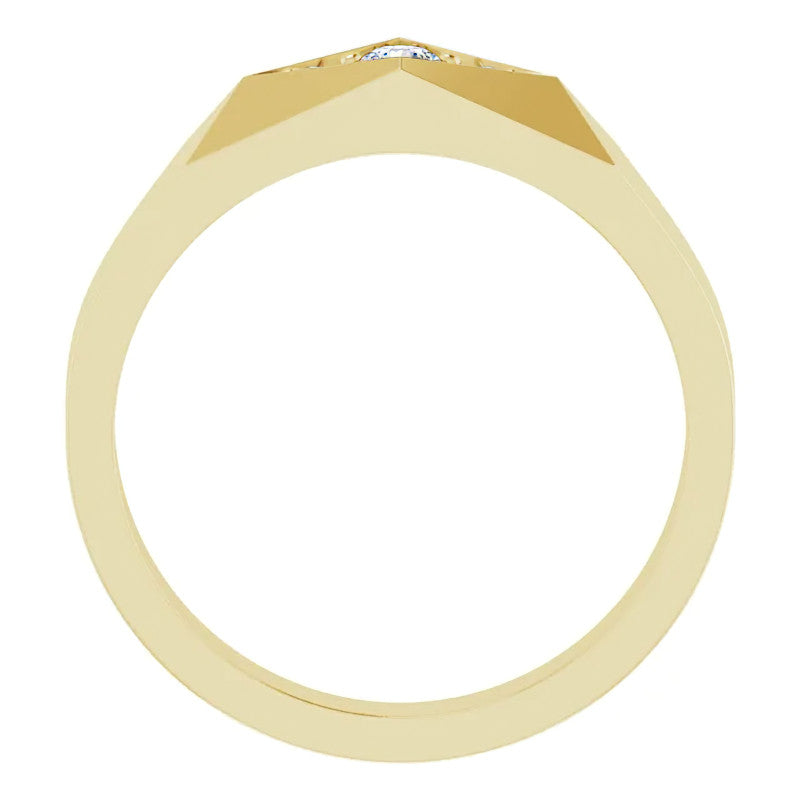 0.13ct Geometric Moissanite Mens Ring
