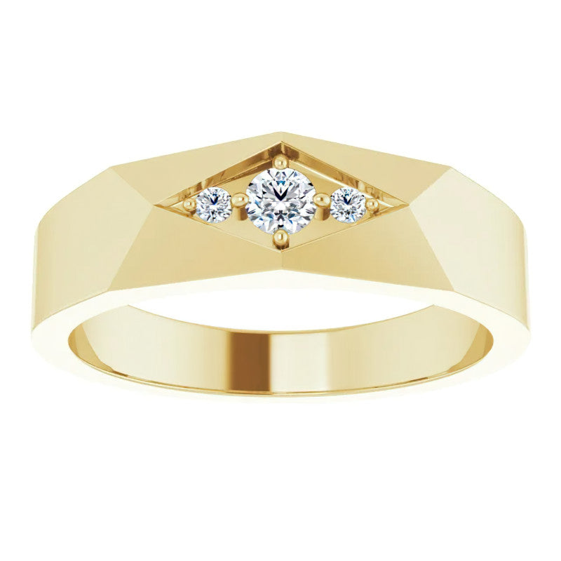 0.13ct Geometric Moissanite Mens Ring