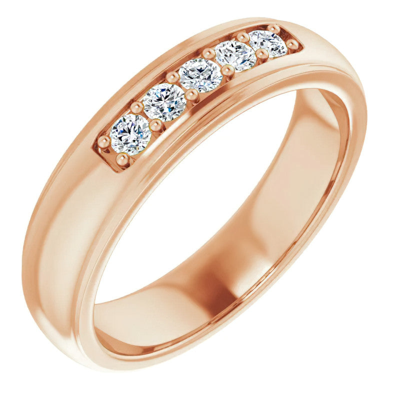 2.5mm/0.36ct Prong Set Round Brilliant Moissanite Mens Ring