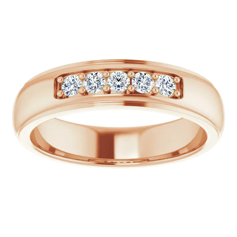 2.5mm/0.36ct Prong Set Round Brilliant Moissanite Mens Ring