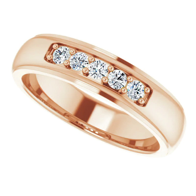 2.5mm/0.36ct Prong Set Round Brilliant Moissanite Mens Ring
