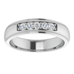 2.5mm/0.36ct Prong Set Round Brilliant Moissanite Mens Ring