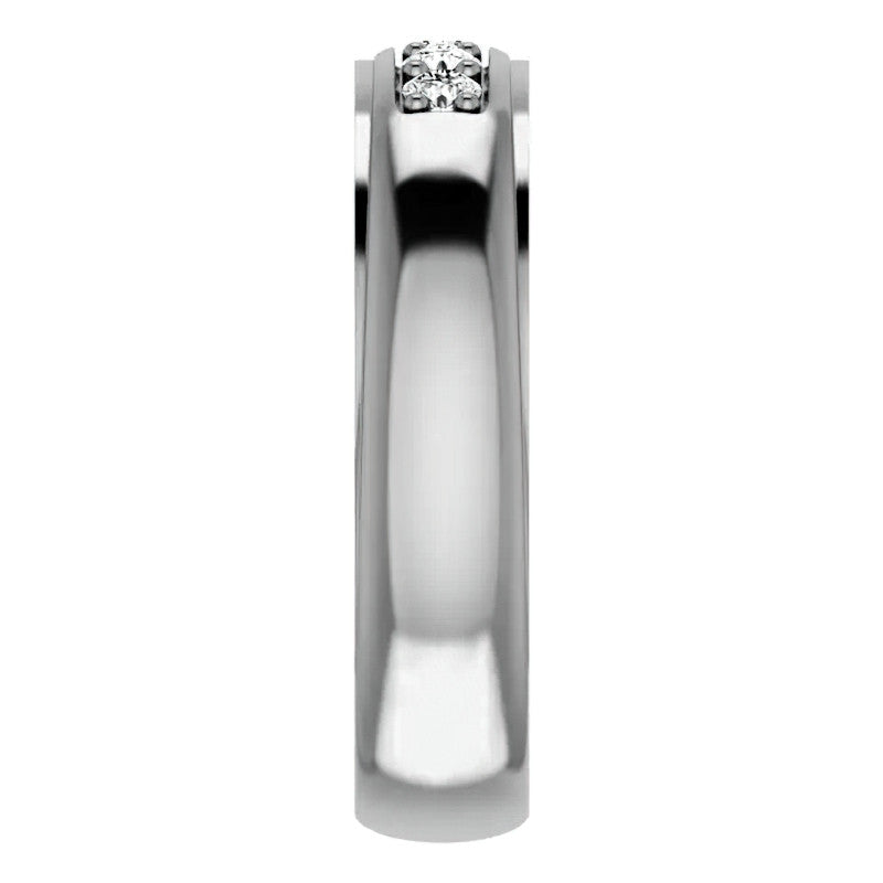 2.5mm/0.36ct Prong Set Round Brilliant Moissanite Mens Ring