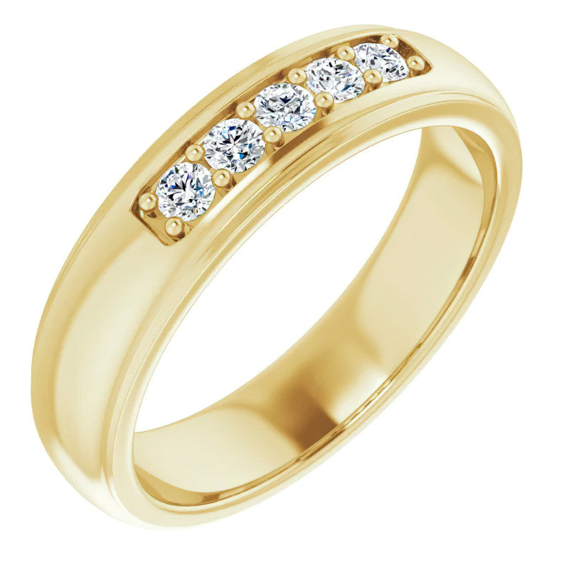 2.5mm/0.36ct Prong Set Round Brilliant Moissanite Mens Ring