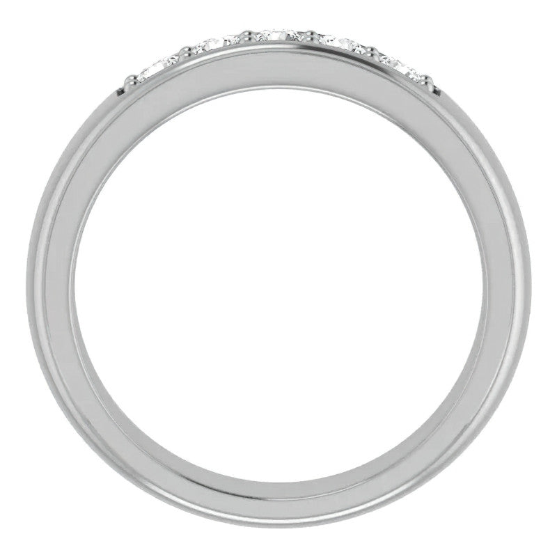 3mm/0.50ct Prong Set Round Brilliant Moissanite Mens Ring