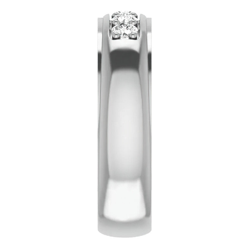3mm/0.50ct Prong Set Round Brilliant Moissanite Mens Ring