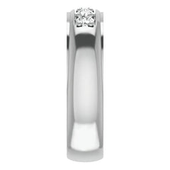 3mm/0.50ct Prong Set Round Brilliant Moissanite Mens Ring
