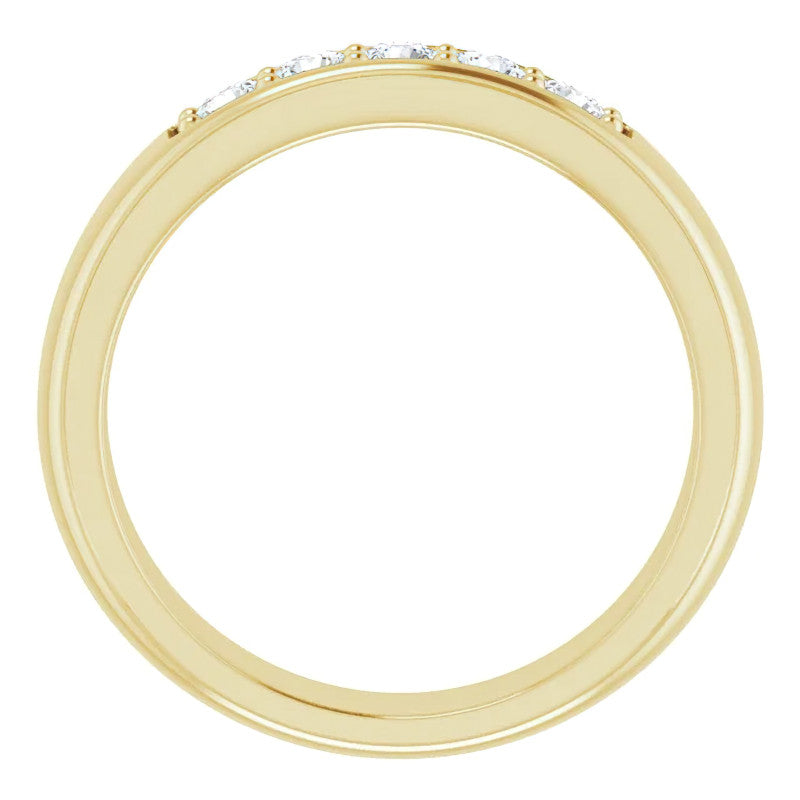 3mm/0.50ct Prong Set Round Brilliant Moissanite Mens Ring