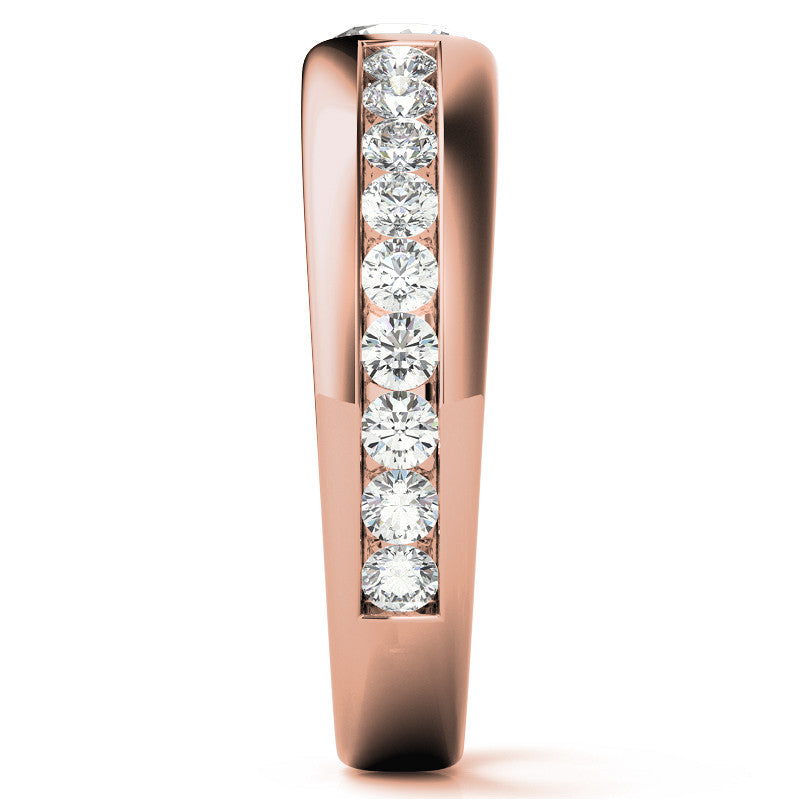 6.5mm/1.0ct Round Tension Set Moissanite Channel Mens Band