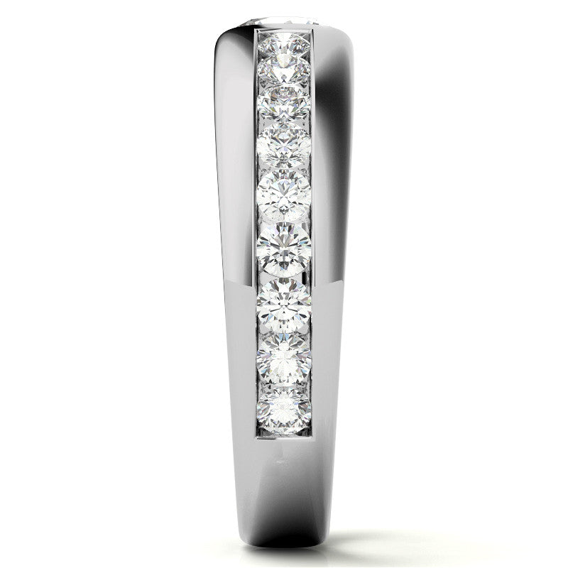 6.5mm/1.0ct Round Tension Set Moissanite Channel Mens Band