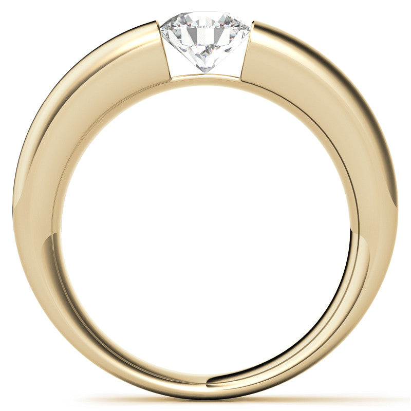 6.5mm/1.0ct Round Tension Set Moissanite Channel Mens Band