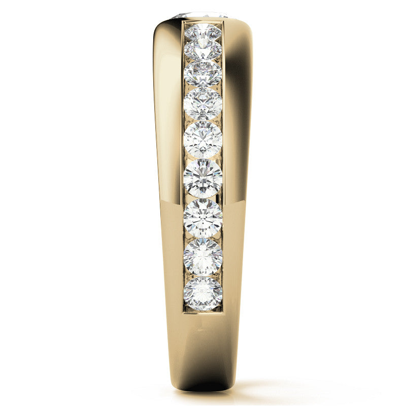 6.5mm/1.0ct Round Tension Set Moissanite Channel Mens Band