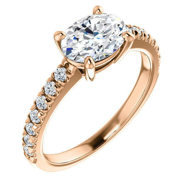 Oval U-Prong Moissanite Engagement Ring
