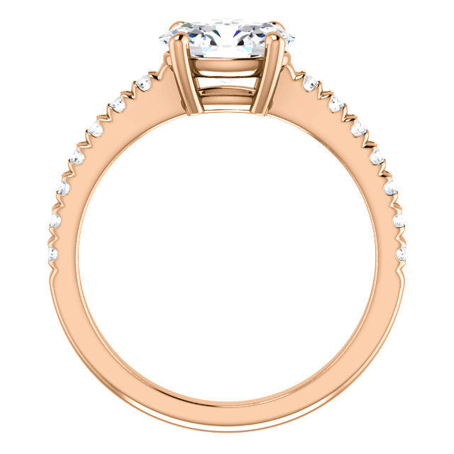Oval U-Prong Moissanite Engagement Ring