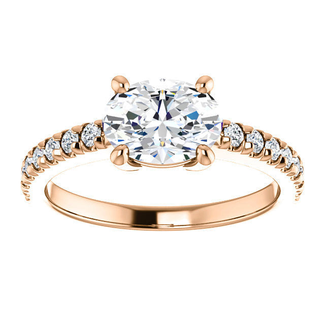 Oval U-Prong Moissanite Engagement Ring