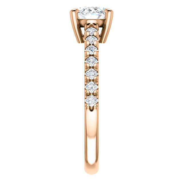 Oval U-Prong Moissanite Engagement Ring